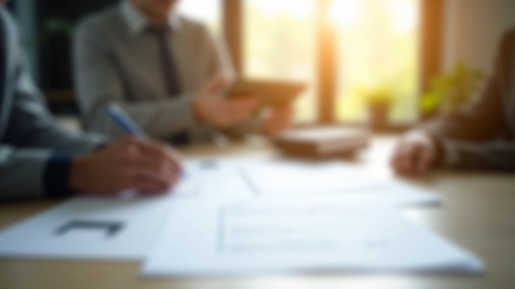 Schreibtisch mit Dokumenten und Taschenrechner, Gehaltszettel und Sparvertrag, Bürolicht